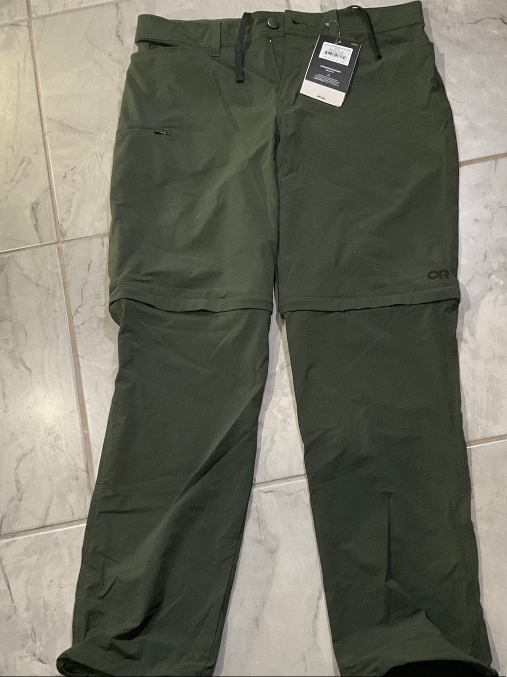 Outdoor Research Men's Ferrosi Cargo Convertible Pants verde 32 30” inseam nwt